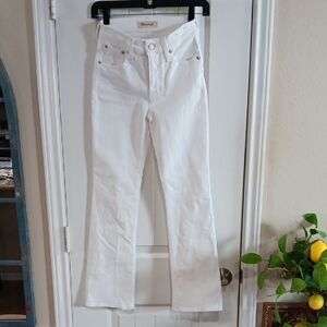 Madewell White Mid Rise Kick Out Jeans
